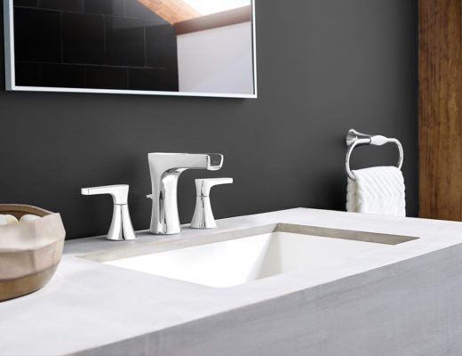 The Kelen Collection balances minimalistic lines with more streamlined elements, making this collection extremely versatile for a variety of modern and contemporary bathroom designs.