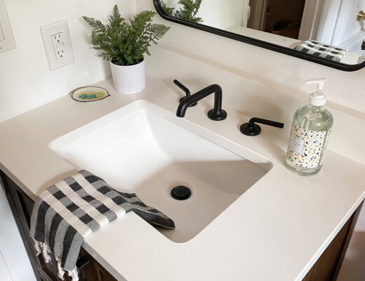 Pedestal Sink Refresh with Matte Black Faucet
