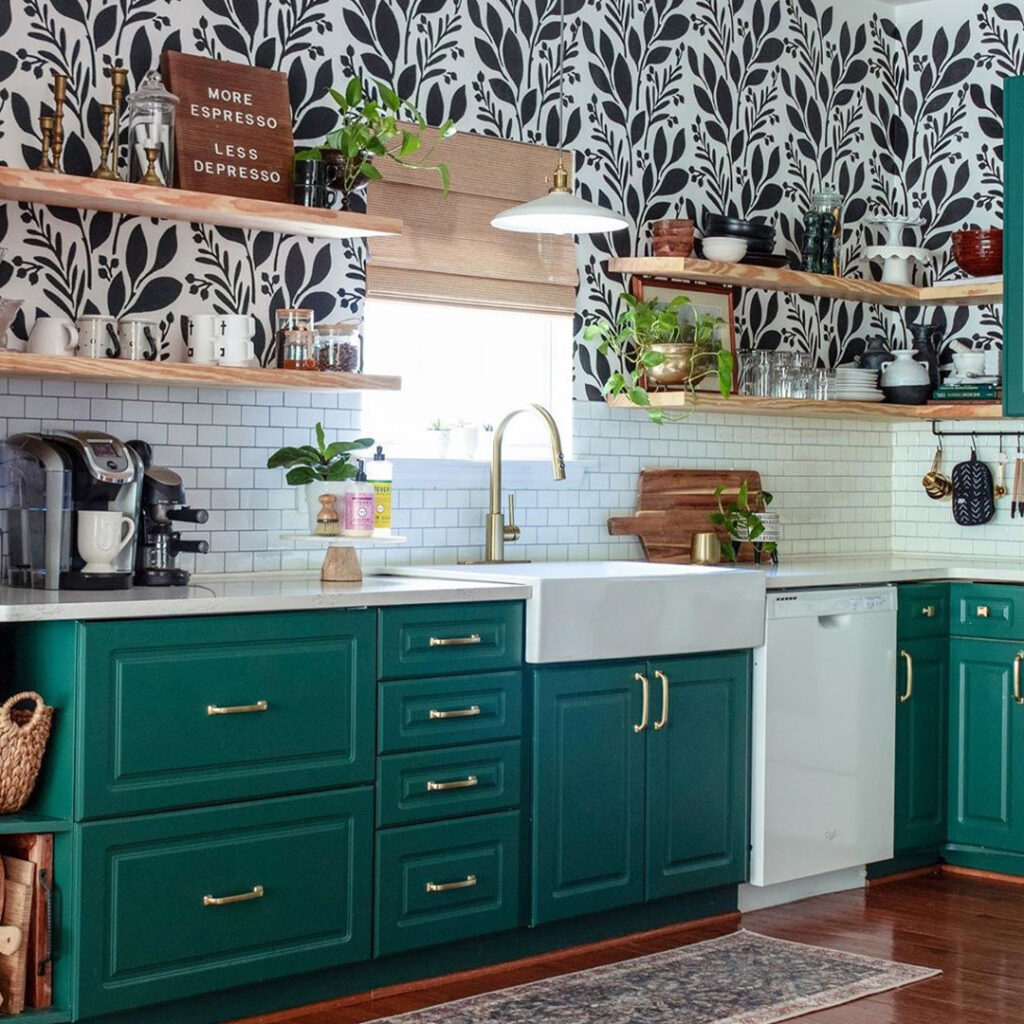 Kitchen Updates With a New Brushed Gold Faucet, Pop of Color With Paint and Hardware